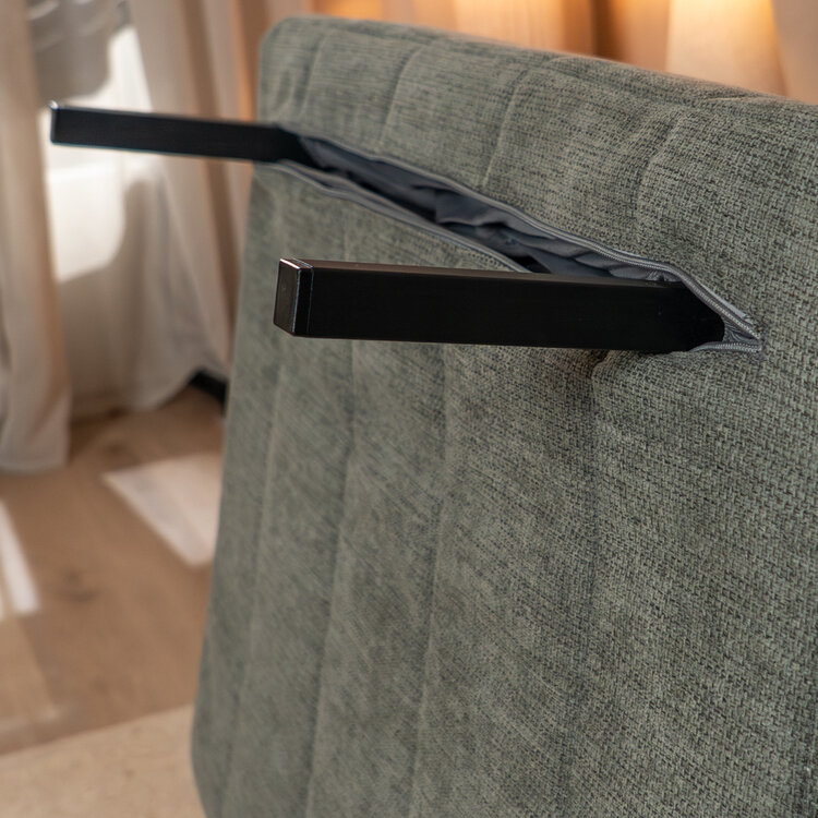 Fauteuil convertible lit 80 x 190 cm Hanna tissu recyclé vert