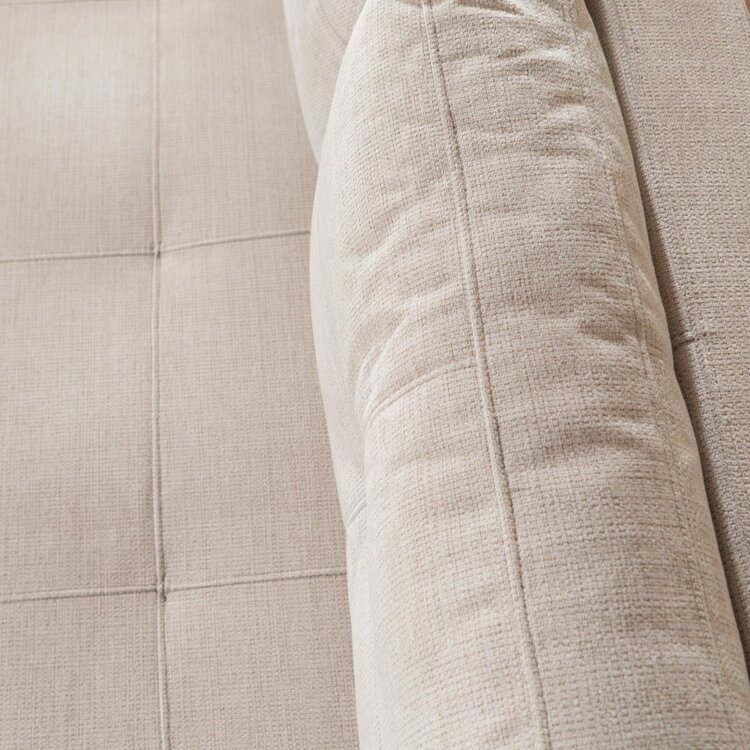 Canapé convertible lit 140 x 200 cm Mikko beige tissu recyclé