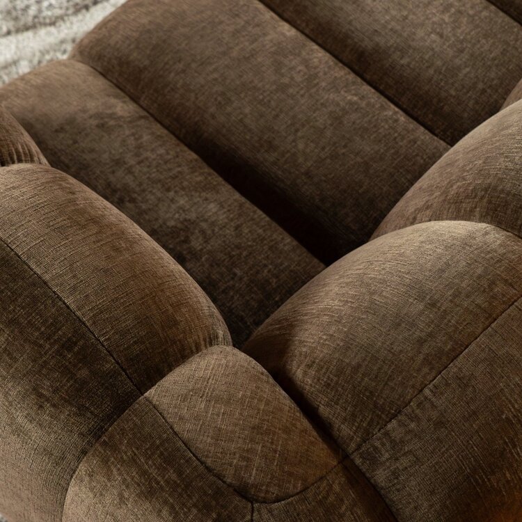 Canapé d’angle gauche Luca en tissu chenille mocha