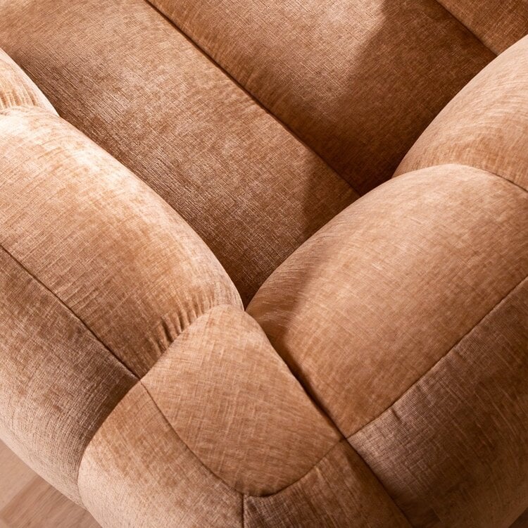 Canapé d’angle gauche Luca en tissu chenille peach