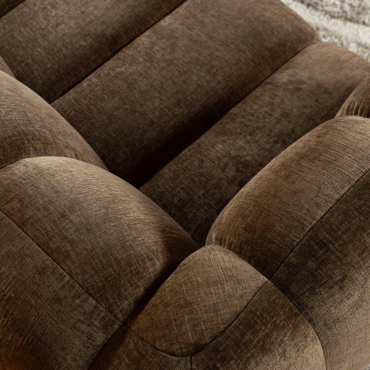 Canapé d’angle droit Luca en tissu chenille mocha