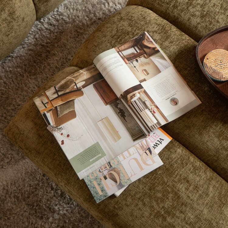 Pouf Luca en chenille vert