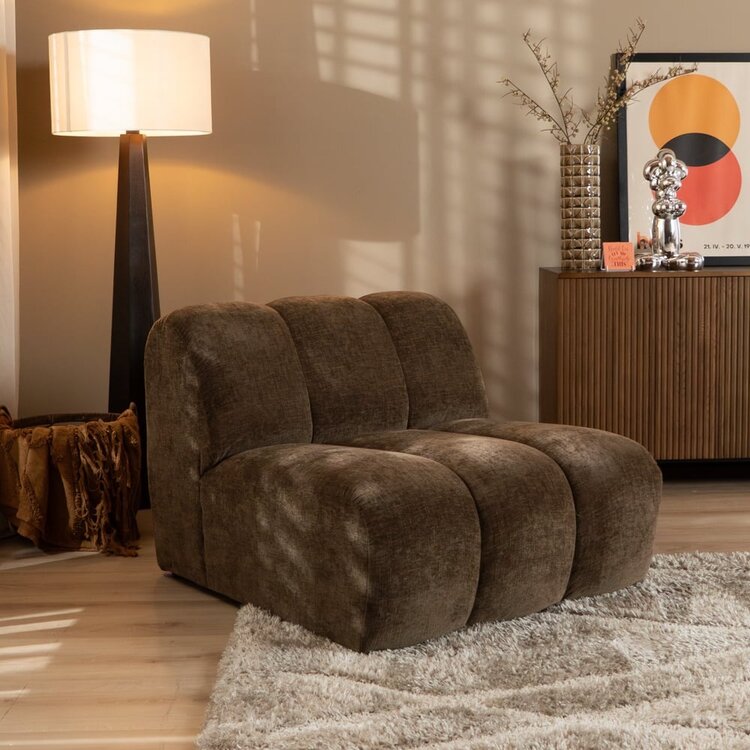 Fauteuil Luca en chenille mocha