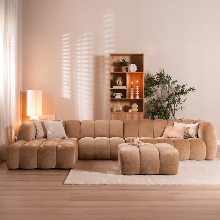 Fauteuil Luca en chenille peach