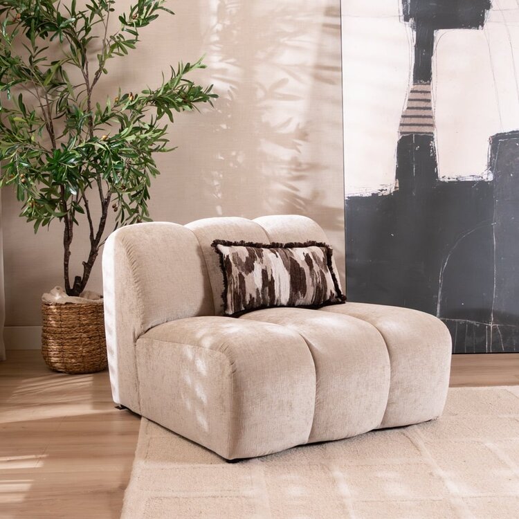 Fauteuil Luca en chenille sand