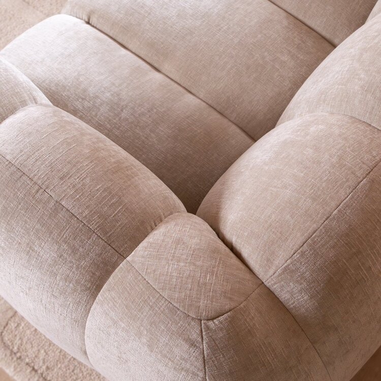 Canapé d’angle gauche Luca en tissu chenille sand