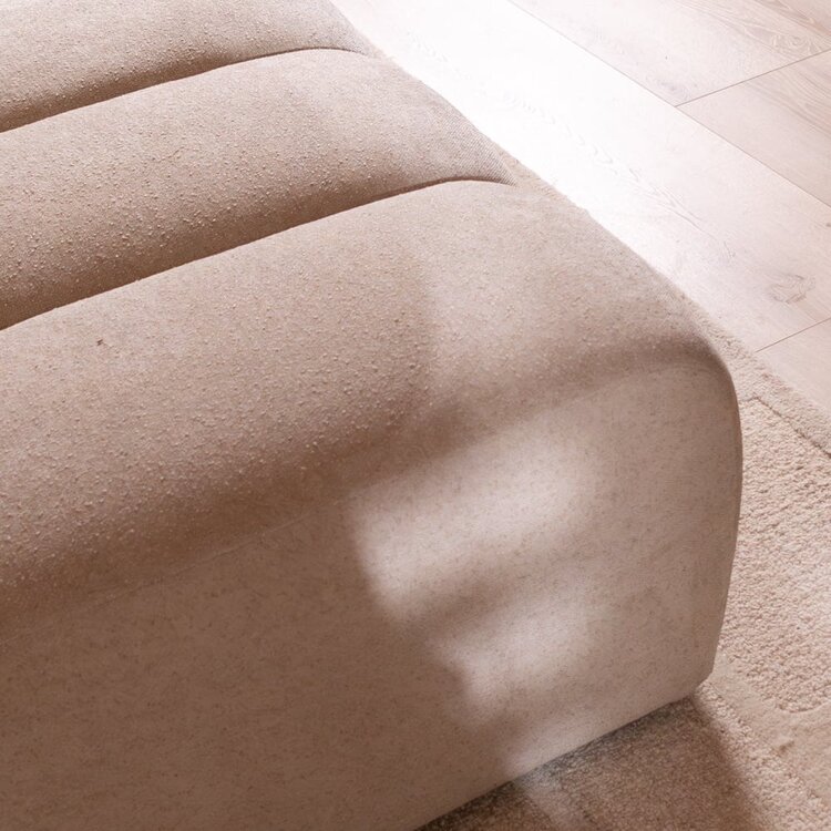 Pouf Luca en chenille beige