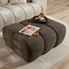 Pouf Luca en chenille brun