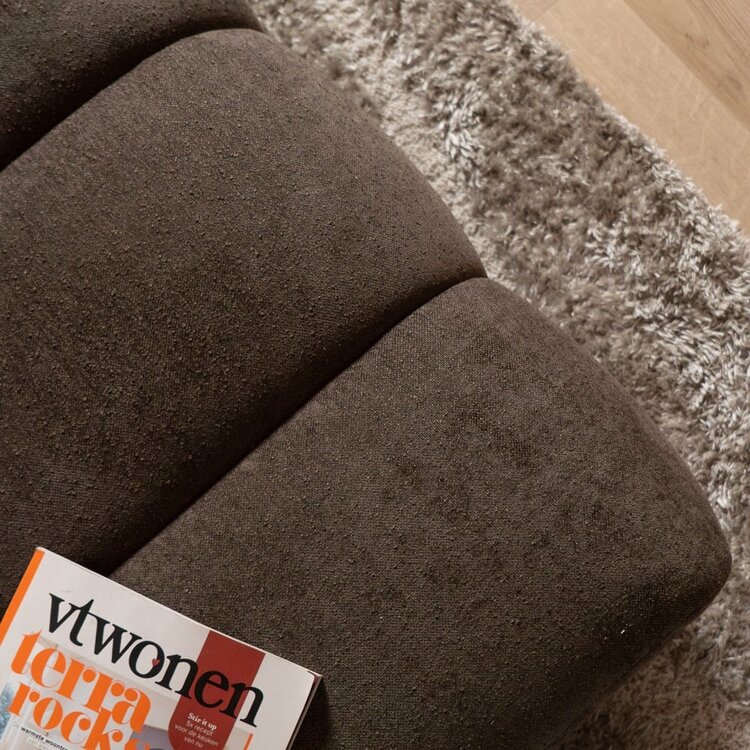 Pouf Luca en chenille brun