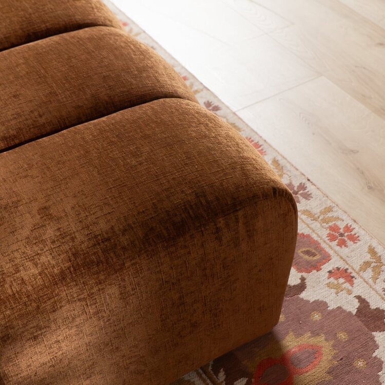 Pouf Luca en chenille cuivre