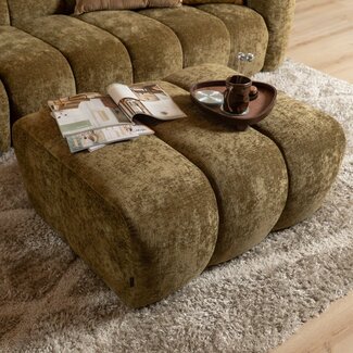 Pouf Luca en chenille vert