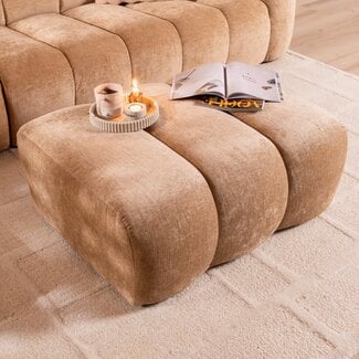 Pouf Luca en chenille peach