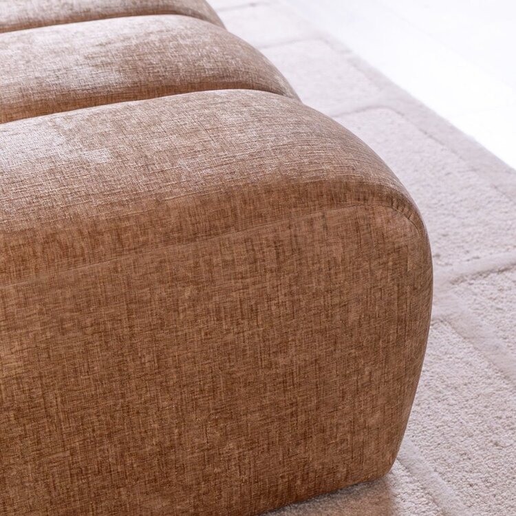 Pouf Luca en chenille peach