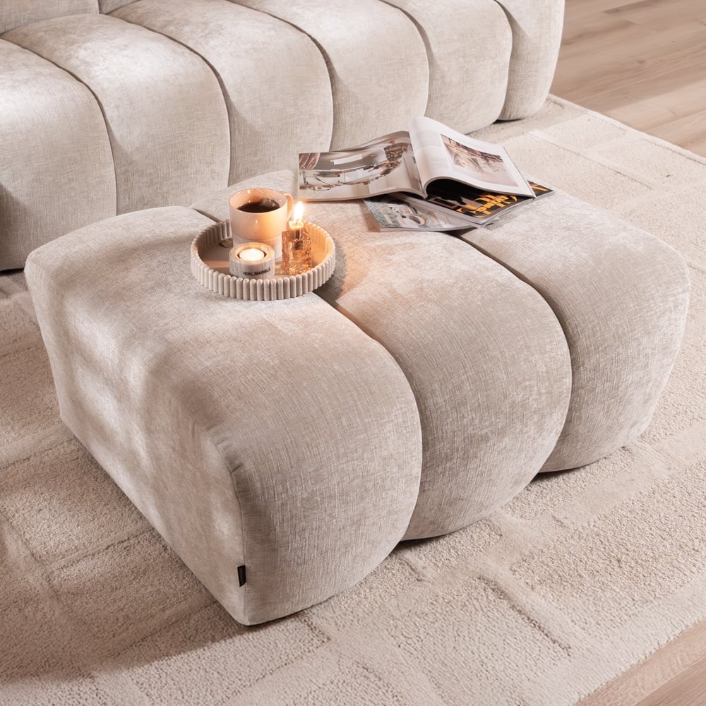 Pouf Luca en chenille sand