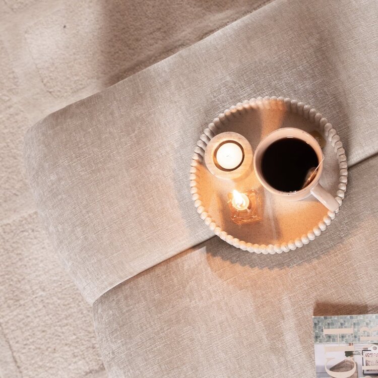 Pouf Luca en chenille sand