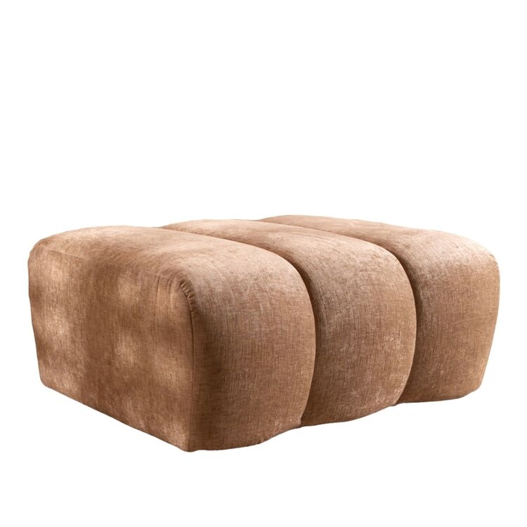 Pouf Luca en chenille peach