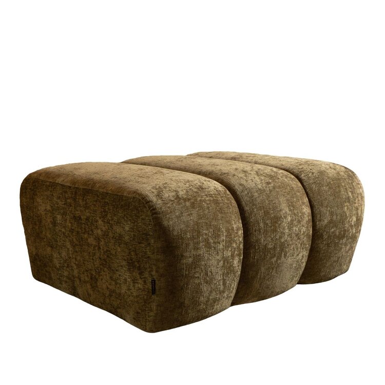 Pouf Luca en chenille vert