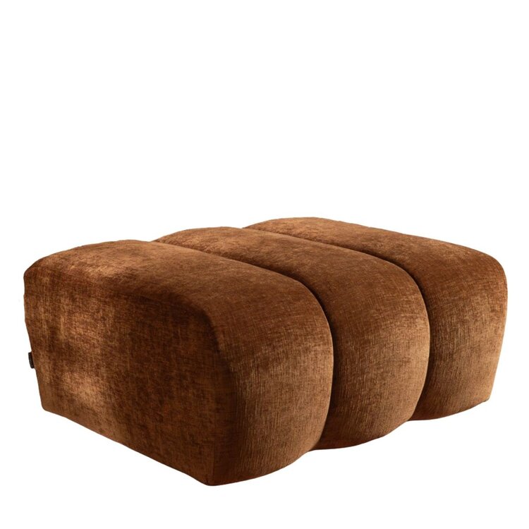 Pouf Luca en chenille cuivre