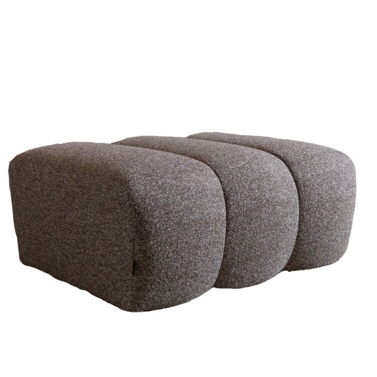 Pouf Luca en bouclé brun/gris