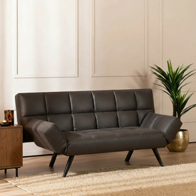 Canapé convertible lit 110 x 180 cm Timo anthracite éco-cuir