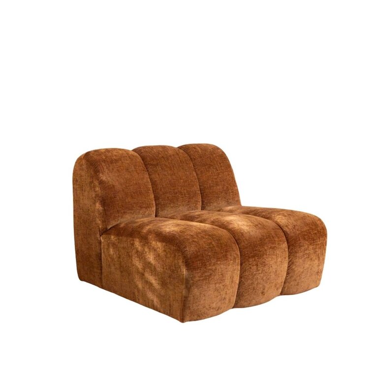 Fauteuil Luca en chenille cuivre