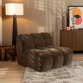 Fauteuil Luca en chenille mocha