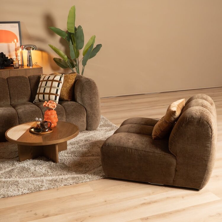 Fauteuil Luca en chenille mocha