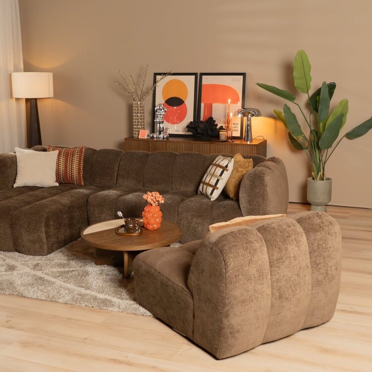 Fauteuil Luca en chenille mocha