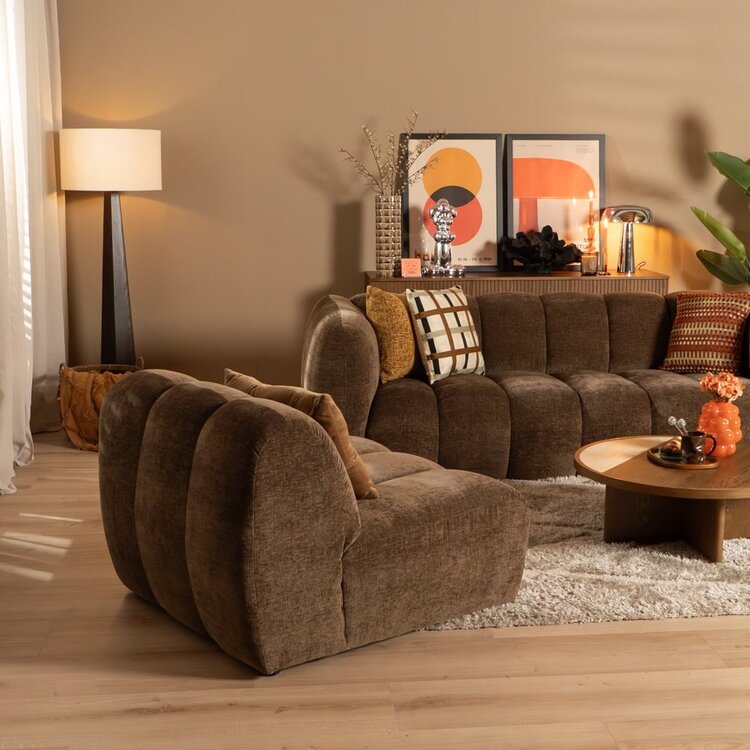 Fauteuil Luca en chenille mocha