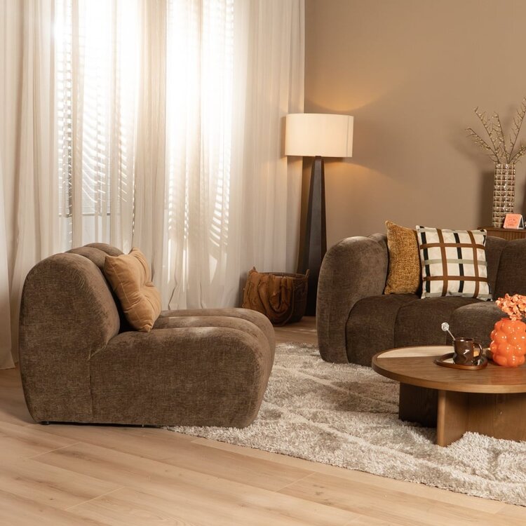 Fauteuil Luca en chenille mocha