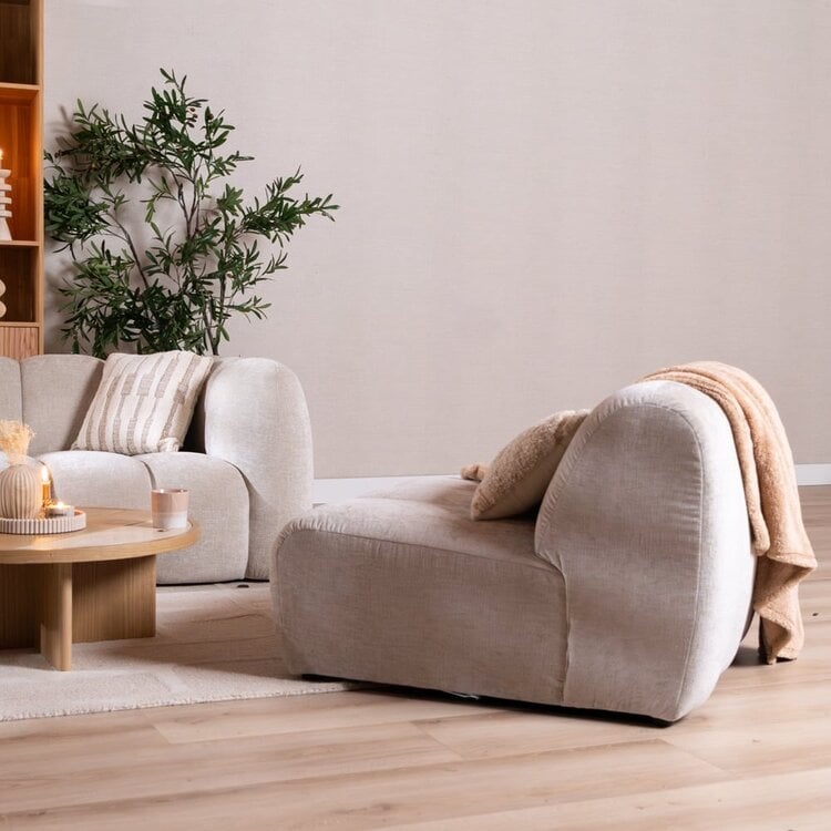 Fauteuil Luca en chenille sand