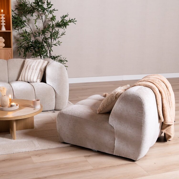 Fauteuil Luca en chenille sand