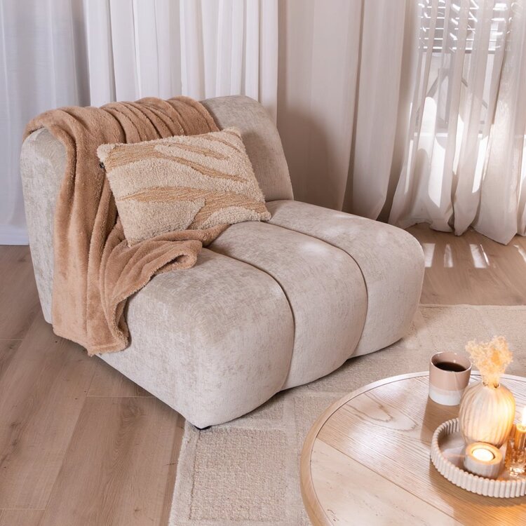 Fauteuil Luca en chenille sand