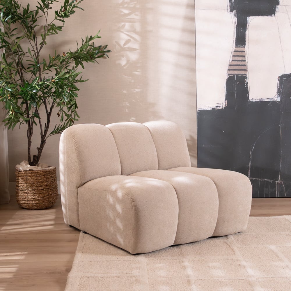 Fauteuil Luca en chenille beige