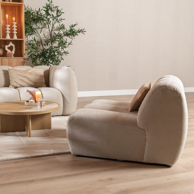 Fauteuil Luca en chenille beige