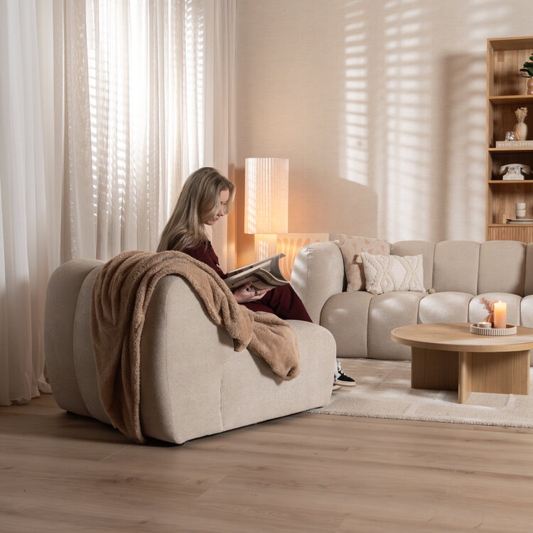 Fauteuil Luca en chenille beige