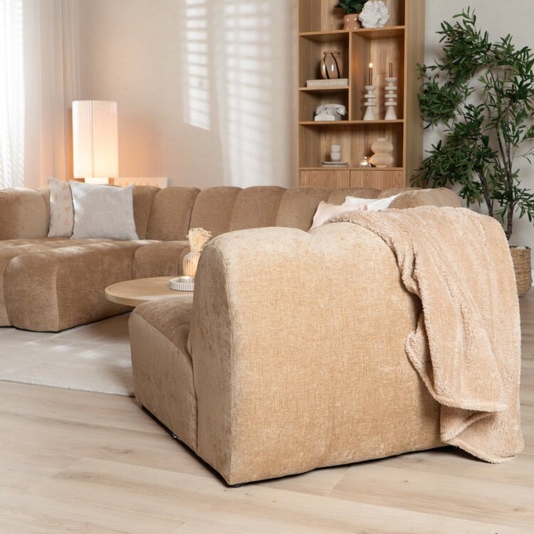 Fauteuil Luca en chenille peach