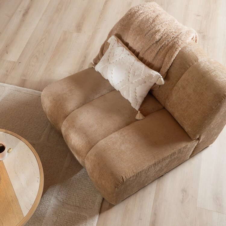 Fauteuil Luca en chenille peach