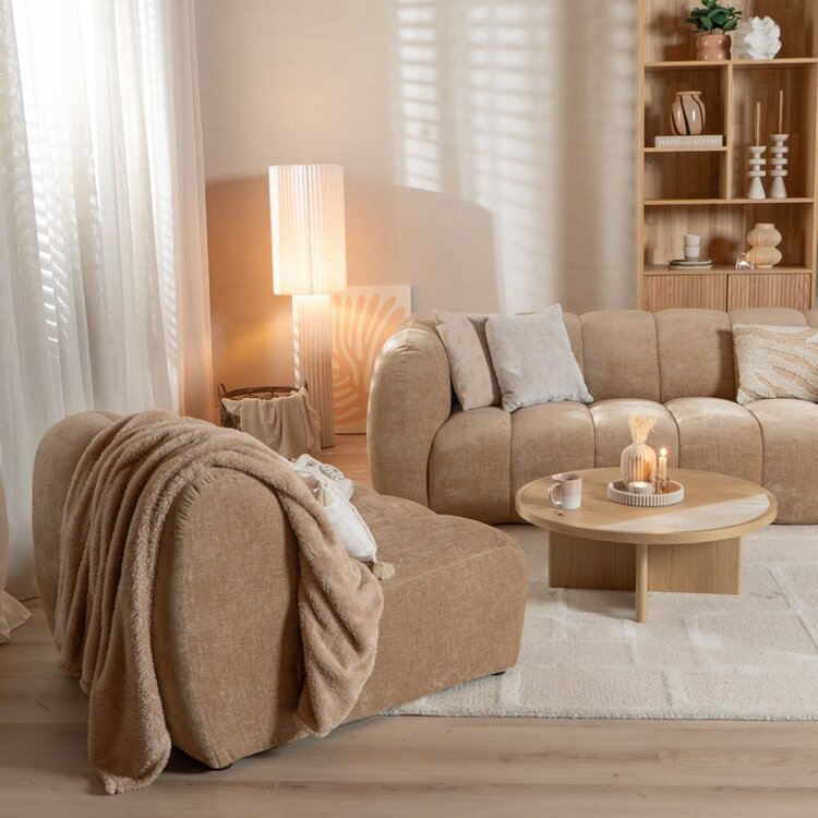 Fauteuil Luca en chenille peach