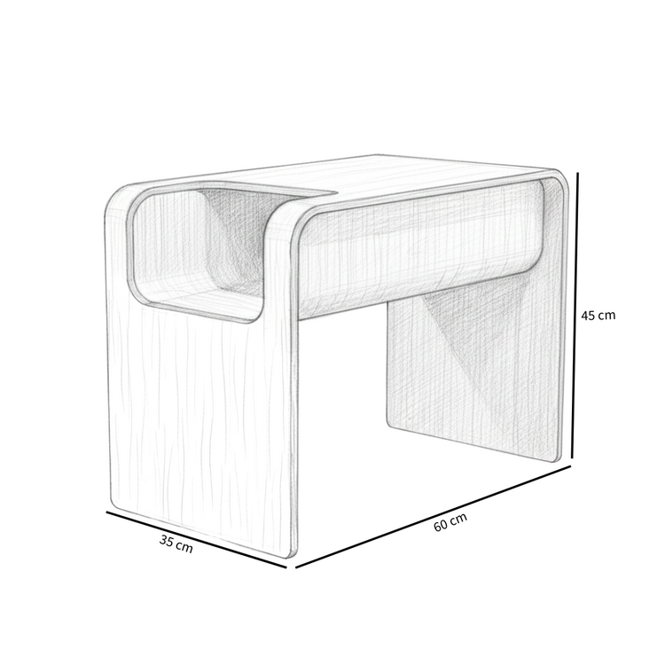 Table d’appoint / table basse scandinave Isla 60x35x45 cm noyer