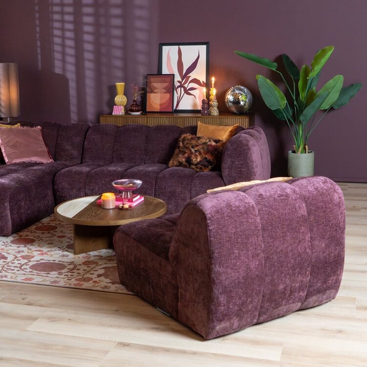 Fauteuil Luca en chenille violet