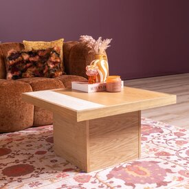 Table basse Java 70x70 cm chêne blanc