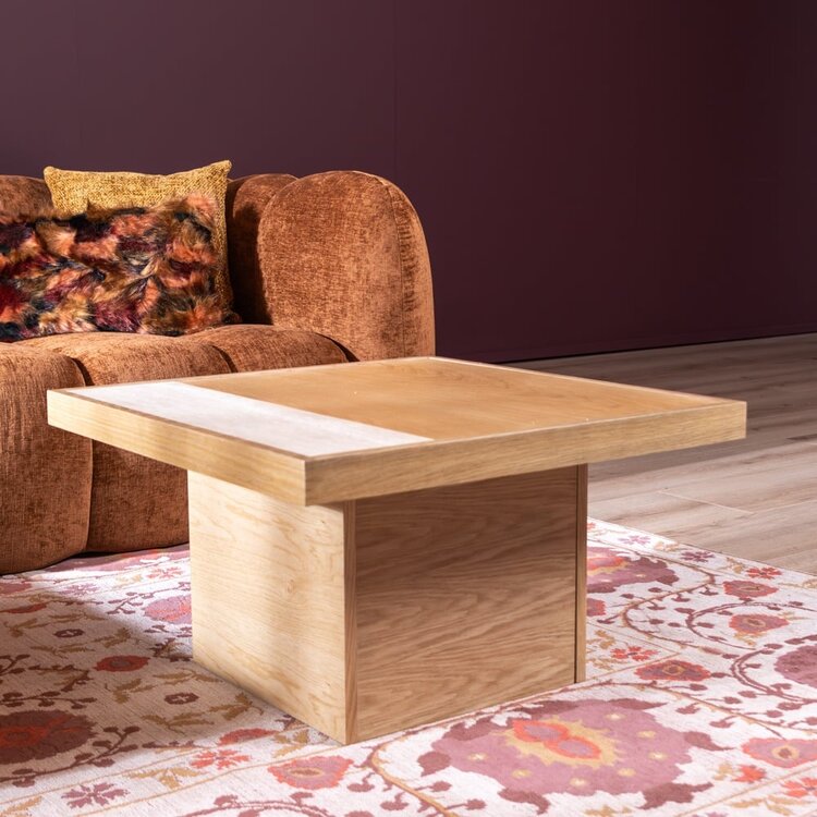 Table basse Java 70x70 cm chêne blanc