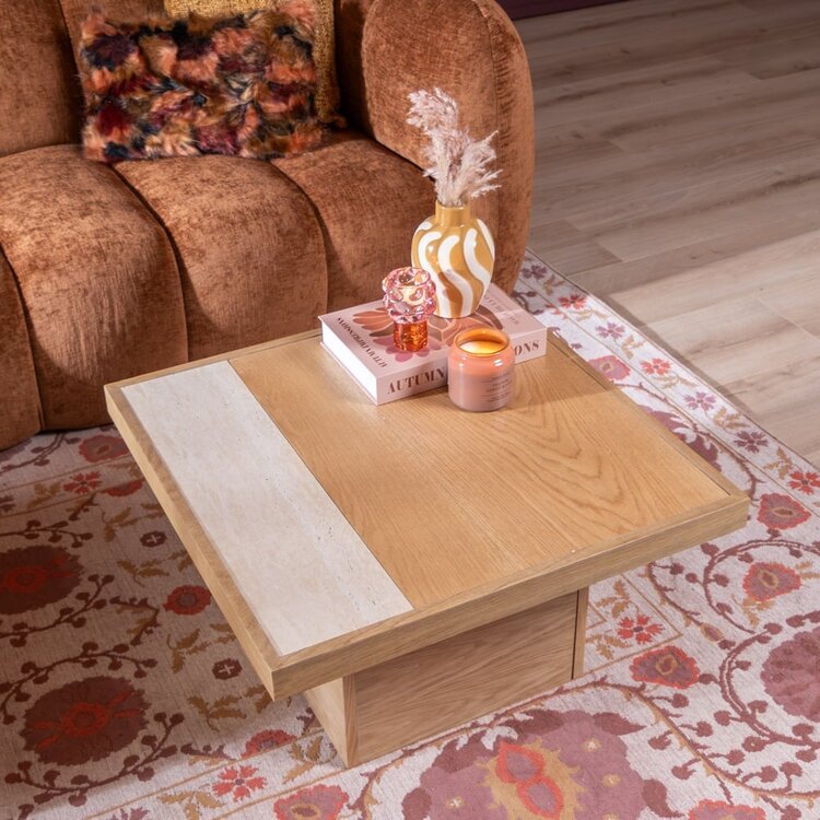 Table basse Java 70x70 cm chêne blanc