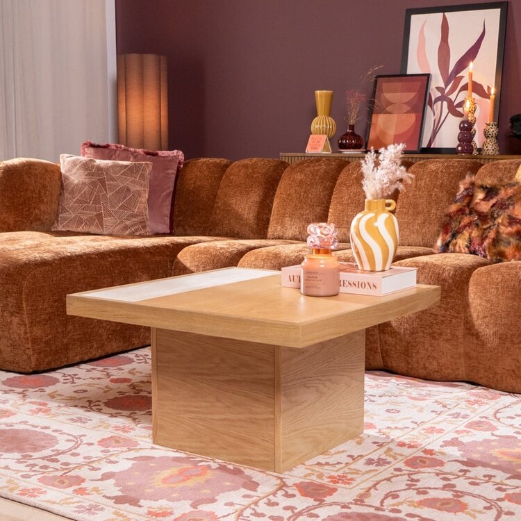 Table basse Java 70x70 cm chêne blanc