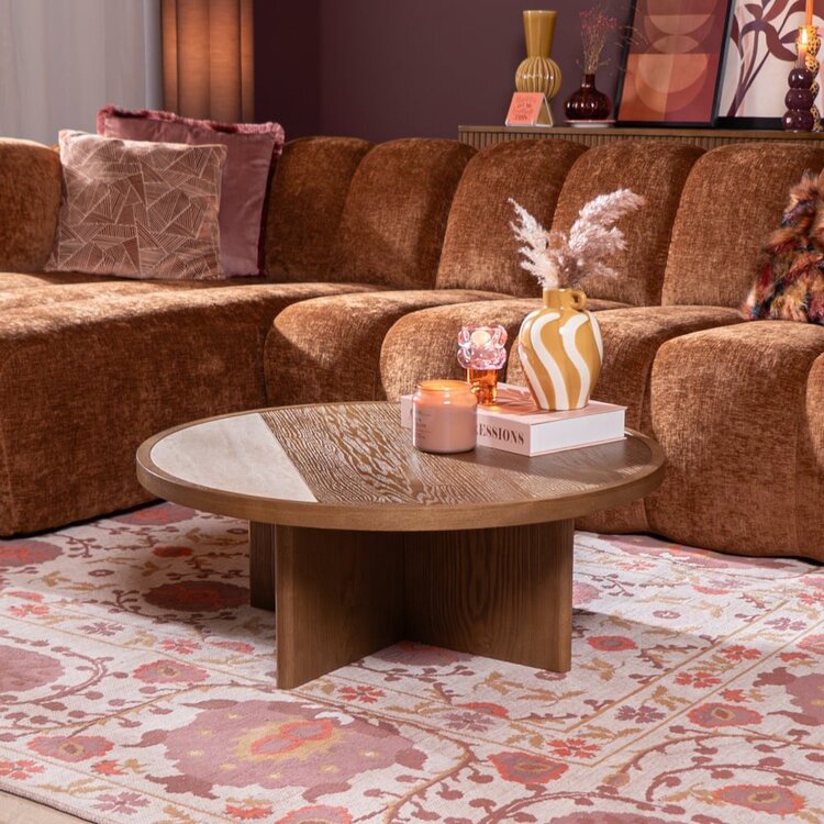 Table basse Maeva Ø80 cm chêne rustique