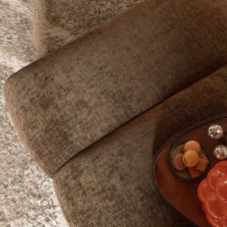 Pouf Luca en chenille mocha