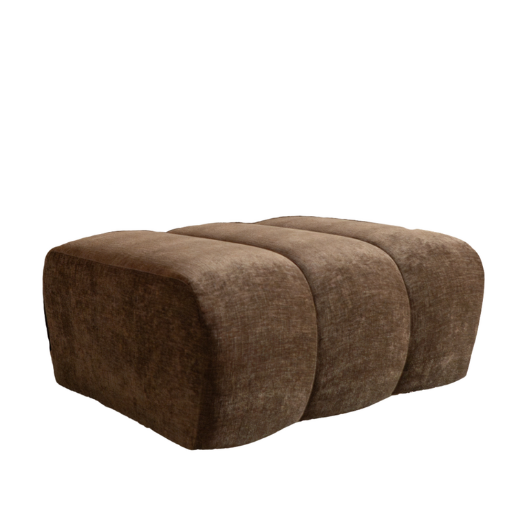 Pouf Luca en chenille mocha