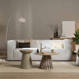 Canapé scandinave Memphis 3 places tissu chiné blanc