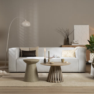 Canapé scandinave Memphis 3 places tissu chiné blanc